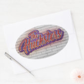 Ovale Sticker du logo du groupe Hucksters (Enveloppe)