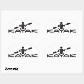 Ovale Sticker du logo Kayak (Feuille)