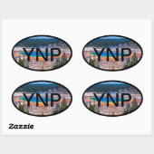 Ovale Sticker du parc national Yellowstone (Feuille)