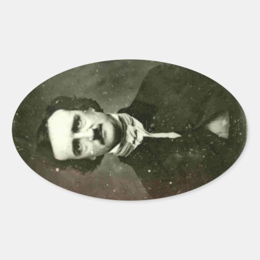 Ovale Sticker Edgar Allan Poe (Devant)