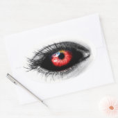 Ovale Sticker Éffrayant Halloween Eyeball effrayant (Enveloppe)