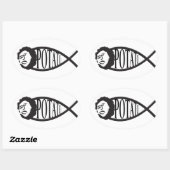 Ovale Sticker Emblem Potato Jesus Potato (Feuille)