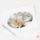 Ovale Sticker en fleurs d'amande blanche (Enveloppe)