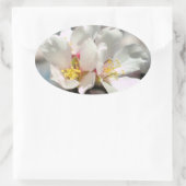 Ovale Sticker en fleurs d'amande blanche (Sac)