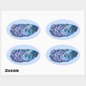 Ovale Sticker en plume (Feuille)