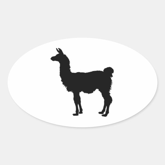 Ovale Sticker en silhouette lama (Devant)