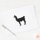 Ovale Sticker en silhouette lama (Enveloppe)