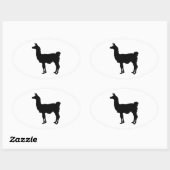 Ovale Sticker en silhouette lama (Feuille)