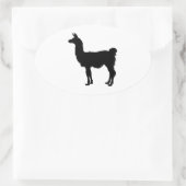 Ovale Sticker en silhouette lama (Sac)