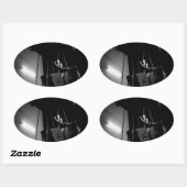 Ovale Sticker en soie (Feuille)