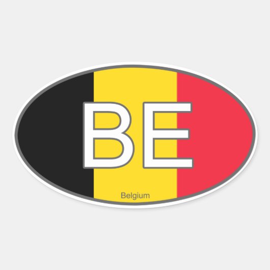 Ovale Sticker Euro Belgique (Devant)
