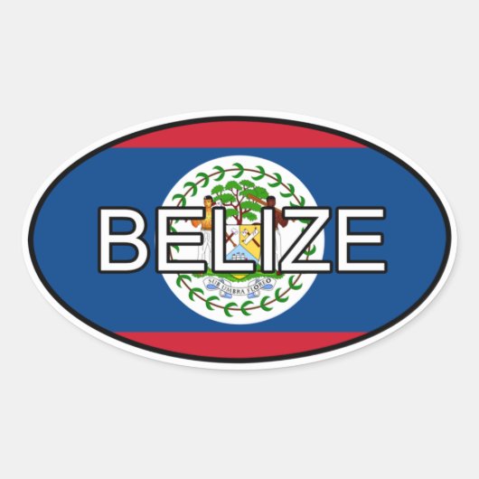 Ovale Sticker Euro Belize (Devant)