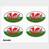 Ovale Sticker Euro CYMRU de Galles (Feuille)