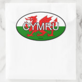 Ovale Sticker Euro CYMRU de Galles (Sac)
