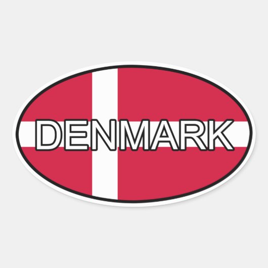 Ovale Sticker Euro Danemark (Devant)