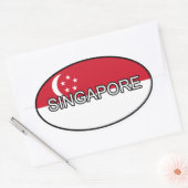Ovale Sticker Euro de Singapour (Enveloppe)