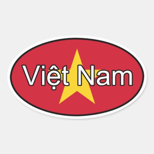 Ovale Sticker Euro Drapeau Vietnam (Devant)