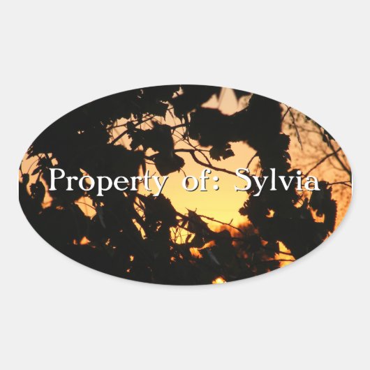 Ovale Sticker Feuille Sunset (Devant)