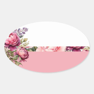 Ovale Sticker floral Cottage rose