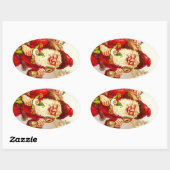 Ovale Sticker Forêt À feuillage persistant antique Père  (Feuille)