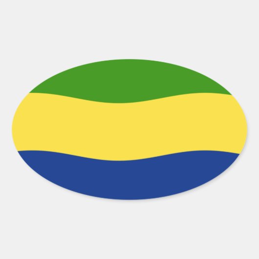 Ovale Sticker Gabon Drapeau (Devant)