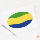 Ovale Sticker Gabon Drapeau (Enveloppe)