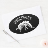 Ovale Sticker géologue (Stegosaurus) (Enveloppe)