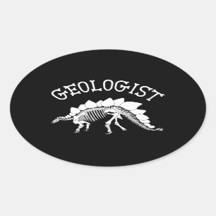 Ovale Sticker géologue (Stegosaurus)