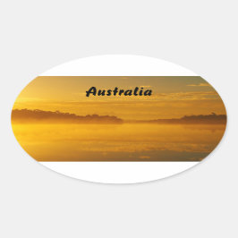 Ovale sticker - gouden zonsopgang Australië