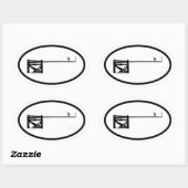 Ovale Sticker gras ~ Pole gras ~ Gloucester, MA (Feuille)