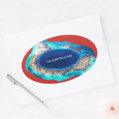 Ovale Sticker Great Blue Hole (Enveloppe)