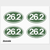 Ovale Sticker Green 26.2 (Sticker Marathon Complet) (Feuille)