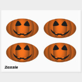 Ovale Sticker Halloween Jack o' Lantern (Feuille)