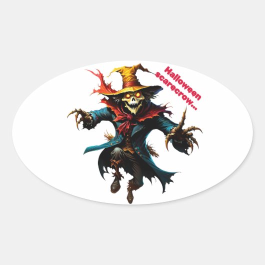 Ovale Sticker halloween scarrow (Devant)