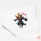 Ovale Sticker halloween scarrow (Enveloppe)