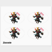 Ovale Sticker halloween scarrow (Feuille)
