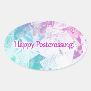 Ovale Sticker "Happy Postcroisement"