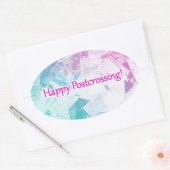 Ovale Sticker "Happy Postcroisement" (Enveloppe)