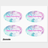 Ovale Sticker "Happy Postcroisement" (Feuille)
