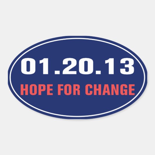 Ovale Sticker Hope for Change (Devant)