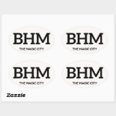 Ovale Sticker IATA de Birmingham 1 (Feuille)