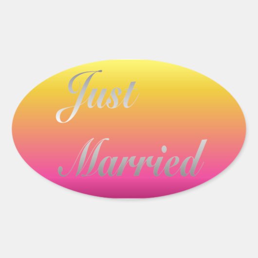 Ovale Sticker juste marié (Devant)