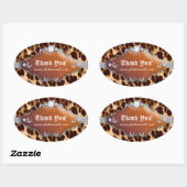 Ovale Sticker Leopard mode Bijoux Brown (Feuille)