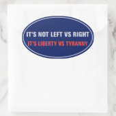 Ovale Sticker Liberty vs Tyranny (Sac)