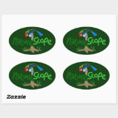 Ovale Sticker Logo Naturescope Rosella Mascot 'Chip' (Gr (Feuille)