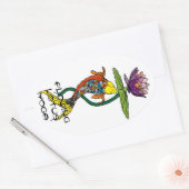 Ovale Sticker Lotus Yoga (Enveloppe)