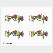Ovale Sticker Lotus Yoga (Feuille)