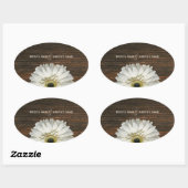 Ovale Sticker Mariage Gerbera blanc (Feuille)