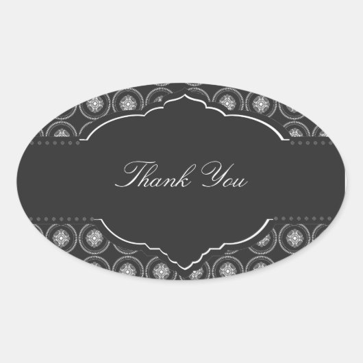 Ovale Sticker Merci Cercles en acier (Devant)
