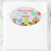 Ovale Sticker Merci de la fête de la Terre Candy (Sac)